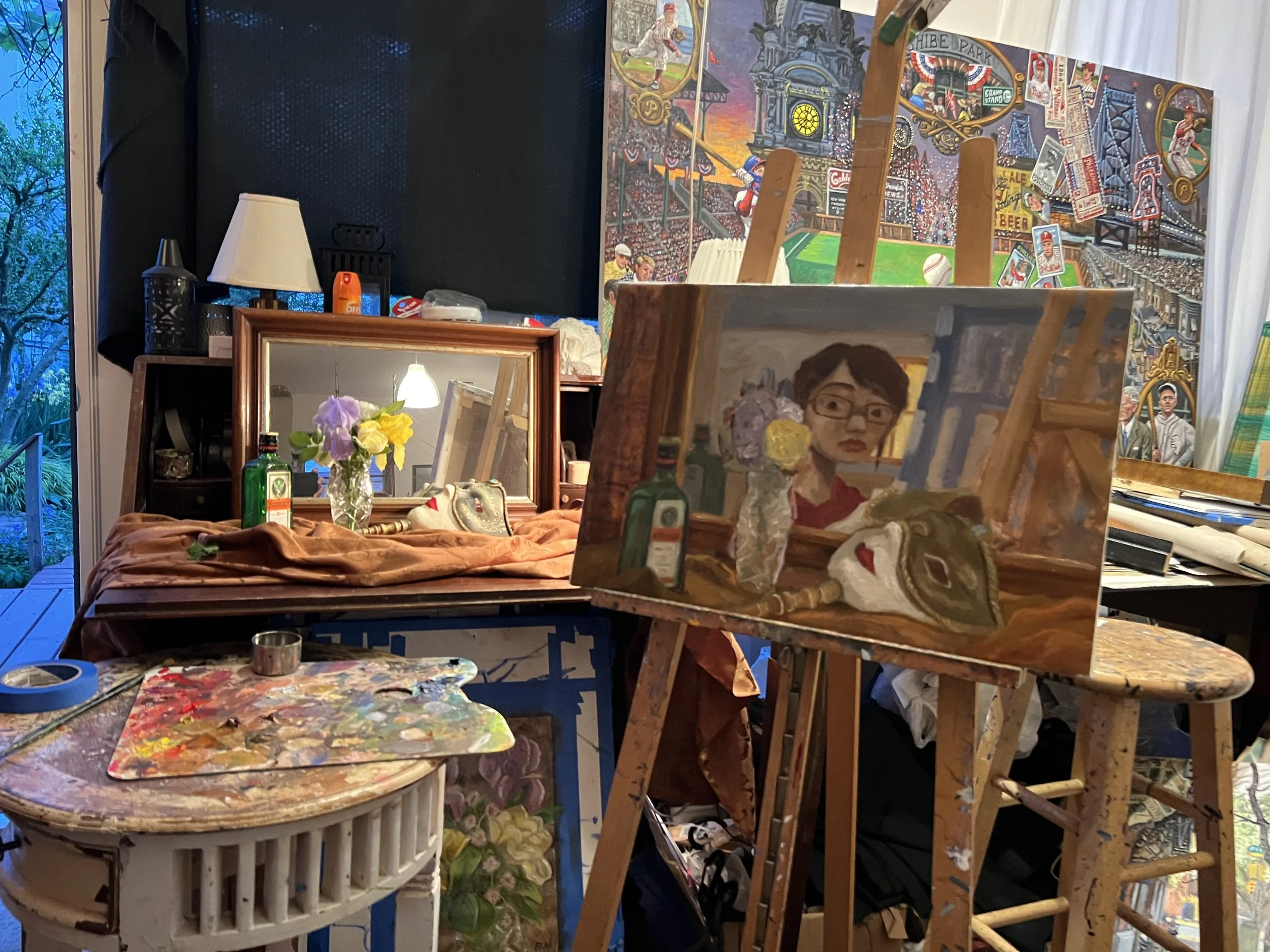 Mirror painting process detail